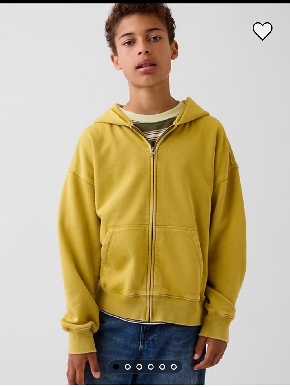 Kids vintage soft relaxed zip hoodie